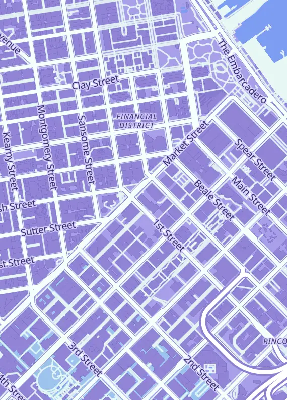 Street map around 1 Stop Collector Spot, 455 Market St, San Francisco, CA