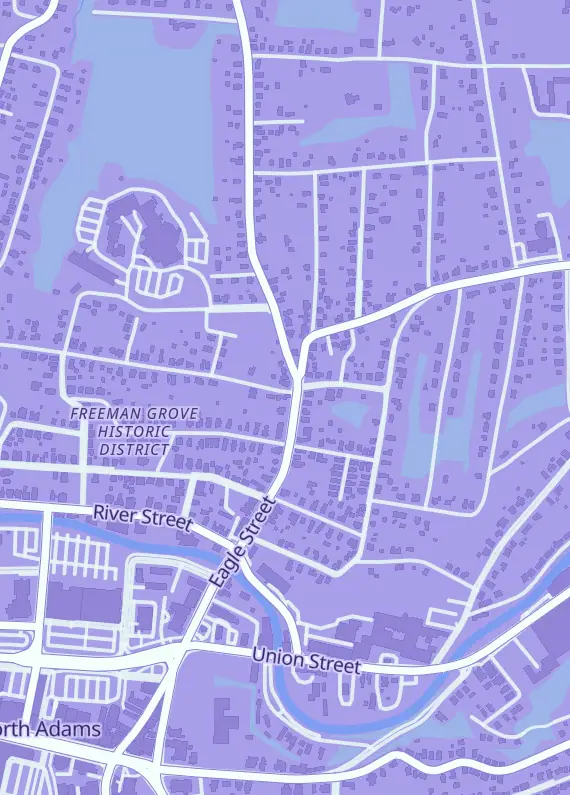 Street map around 2 The Moon Cards & Collectibles, 231 Eagle St, North Adams, MA