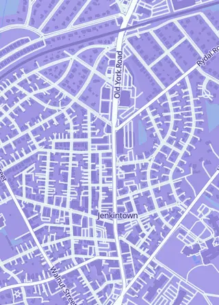 Street map around 7th Dimension Games, Jenkintown