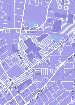 Street map around A and H Games, Monroe