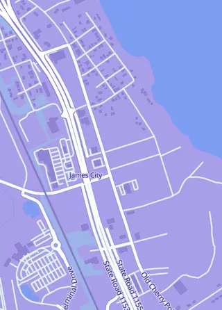 Street map around A&M Hobby Shop, New Bern