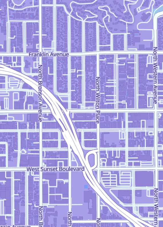 Street map around AcrylicCase.com, 5750 Hollywood Blvd, Los Angeles, CA