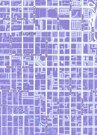 Street map around Addictive Behaviors, Eugene