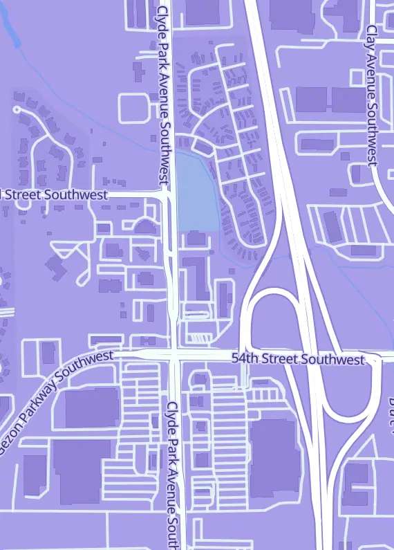 Street map around All-Star Sports Cards & Gaming, 5316 Clyde Park Ave SW, Wyoming, MI