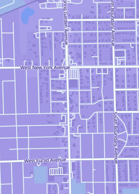 Street map around Alltimate Gaming Lounge, 207 S Spring Garden Ave, Deland, FL