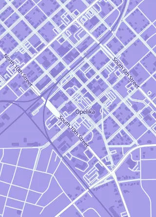 Street map around Almost Anything, Opelika