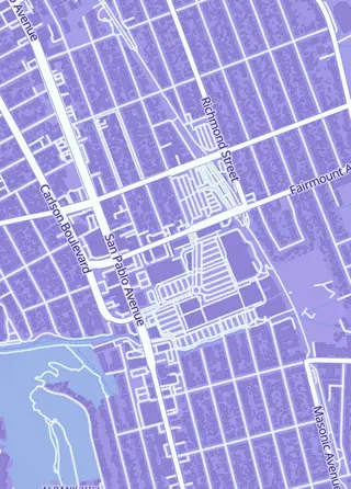 Street map around Anime Island, El Cerrito