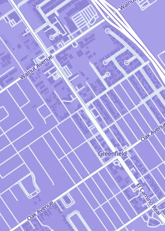 Street map around Anime Oasis, 333 El Camino Real, Greenfield, CA