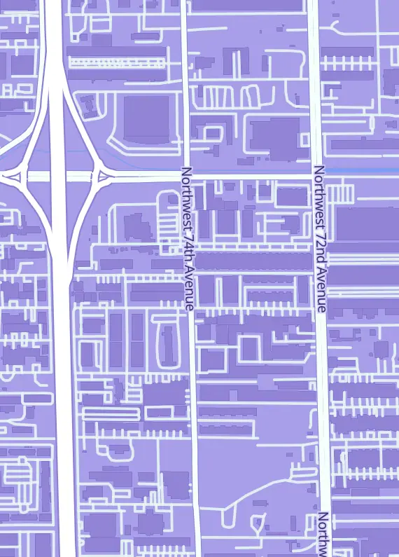Street map around Apollo's Vault, 5421 NW 74th Ave, Miami, FL