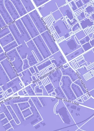 Street map around Arrowstar Games, Stephenville