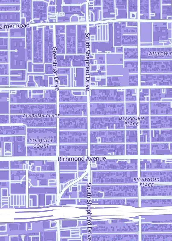 Street map around Asgard Games, 3302 S Shepherd Dr, Houston, TX