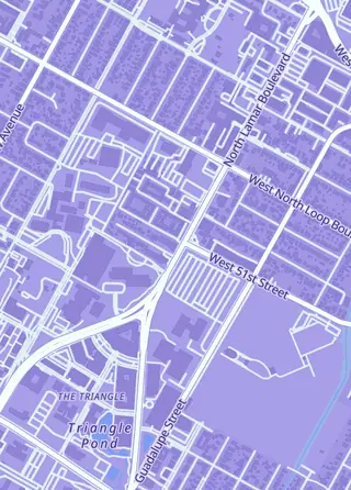 Street map around Austin Books & Comics, Austin