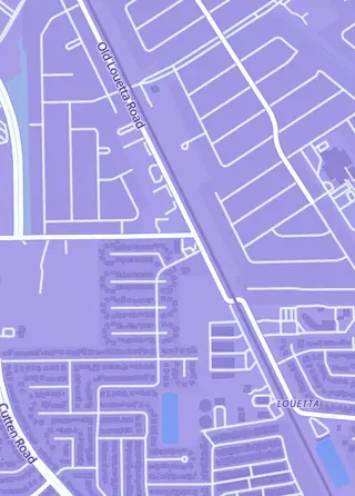 Street map around Bad Wolf Trading, Houston