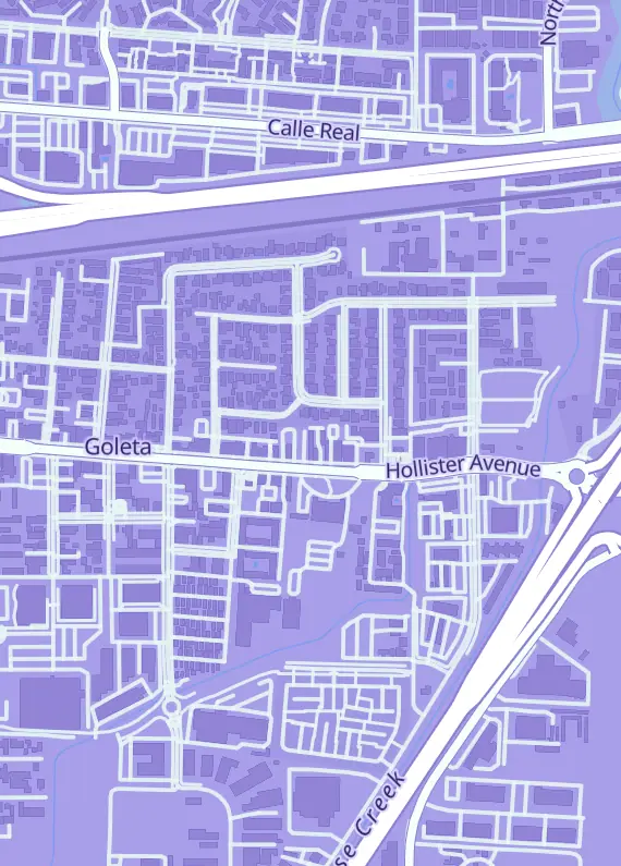 Street map around BAM Cards, 5718 Hollister Ave Ste 107, Goleta, CA