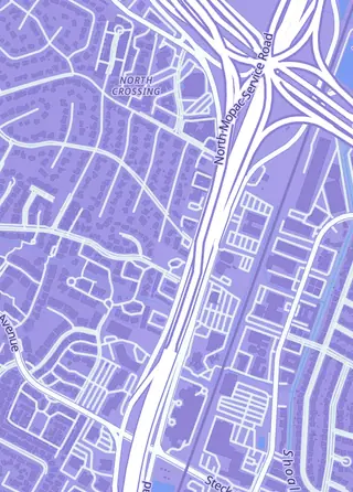 Street map around Bandito's, Austin