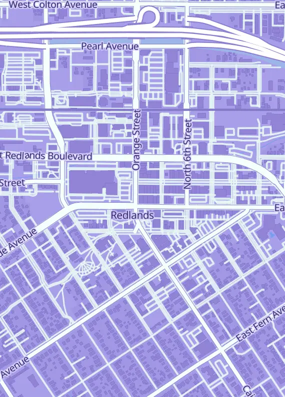 Street map around Base Set Collectibles (Buying MTG and Pokemon), 19 E Citrus Ave #201, Redlands, CA