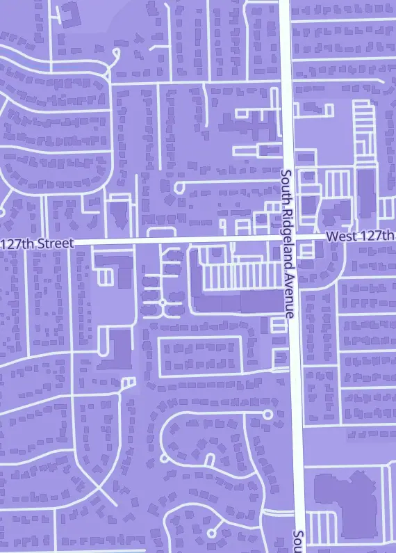 Street map around Baseball Dreams & Memories, 6517 W 127th St, Palos Heights, IL