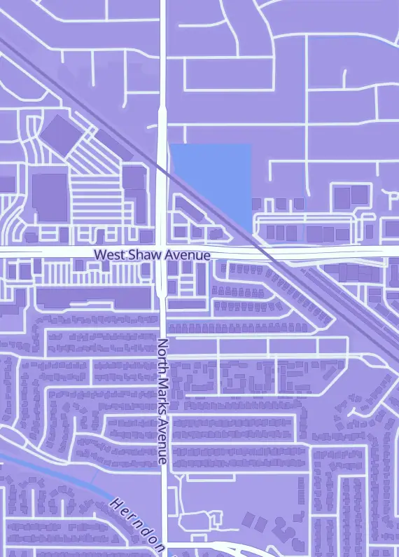 Street map around Bases Loaded Sports Cards & Collectibles, 2745 W Shaw Ave Ste 111, Fresno, CA