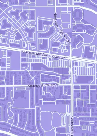 Street map around BatCave Games, Vancouver