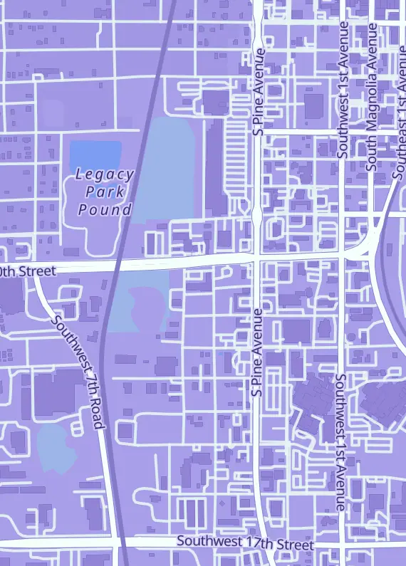 Street map around Bearded Browncoat Comics & Games, 500 SW 10th St, Ocala, FL