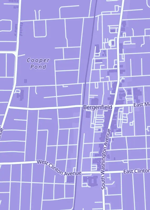 Street map around Bergen County Sports Cards, 65 W Main St, Bergenfield, NJ