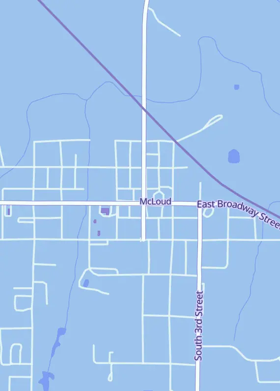 Street map around Bit Wyvern, 105 N Main St, McLoud, OK