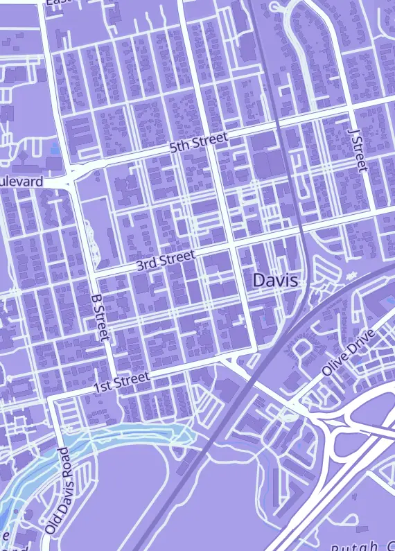 Street map around Bizarro World, 223 E St, Davis, CA