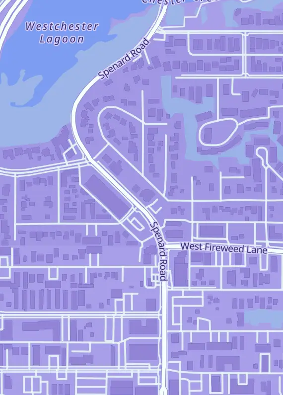 Street map around Bosco's, 2301 Spenard Rd, Anchorage, AK