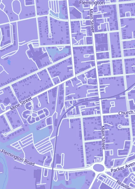 Street map around Boxed Vinyl, 26 Central Sta, Flemington, NJ