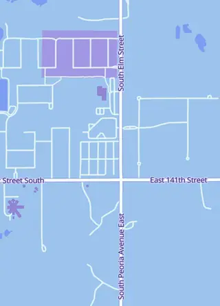 Street map around Brick & Board Games and Cards, Glenpool