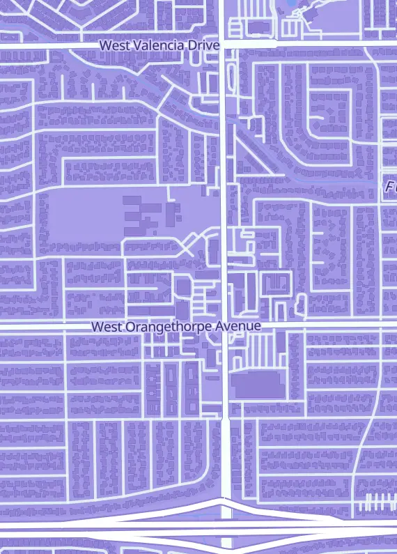 Street map around Bricks & Minifigs Anaheim, 1105 S Euclid St Ste B, Fullerton, CA