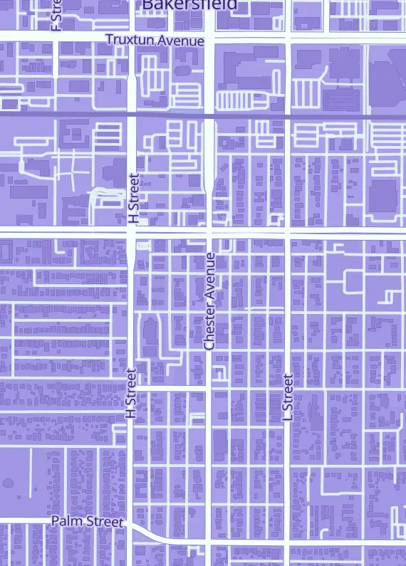 Street map around Bulbaxxor.com, Bakersfield, CA