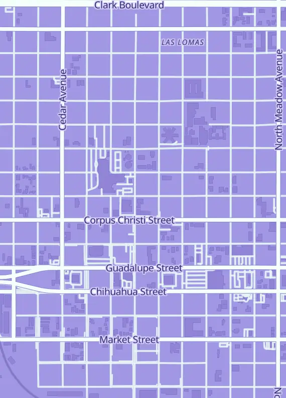 Street map around Calle Ocho Hype & Hobbies, 1003 Garfield St, Laredo, TX