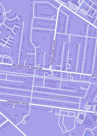 Street map around Cape Fear Collectibles, Wilmington