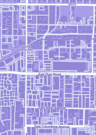 Street map around Card Game Coliseum, Santa Ana