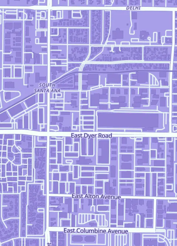 Street map around Card Game Coliseum, 2717 S Orange Ave Unit J, Santa Ana, CA