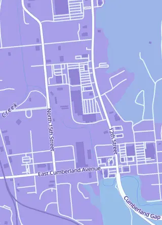 Street map around Card Quest, Middlesboro