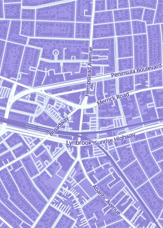 Street map around Card Shack, 9 Atlantic Ave, Lynbrook, NY