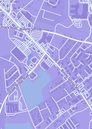 Street map around Card Universe, Boiling Springs