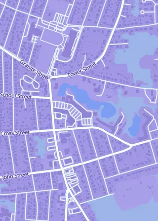 Street map around Cardboard Chaos Games, Westerly
