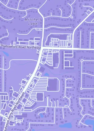 Street map around Cardco, Marietta