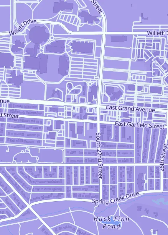Street map around Cardhalla, 2133 E Garfield St, Laramie, WY