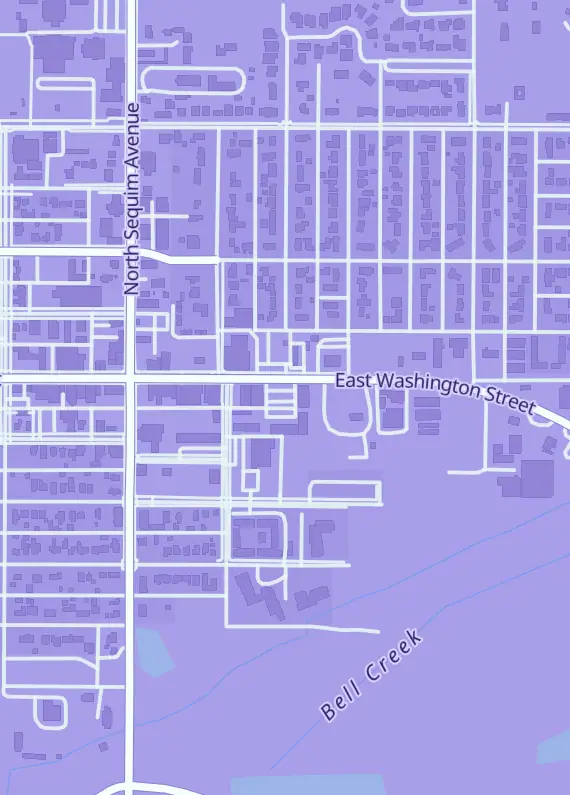 Street map around CardQuest Gaming, 247 E Washington St, Sequim, WA