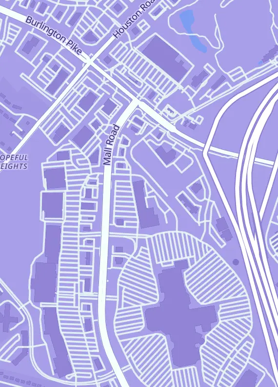 Street map around CardRich Florence, 7622 Mall Rd, Florence, KY