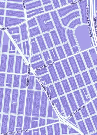 Street map around Cards Corner, New York