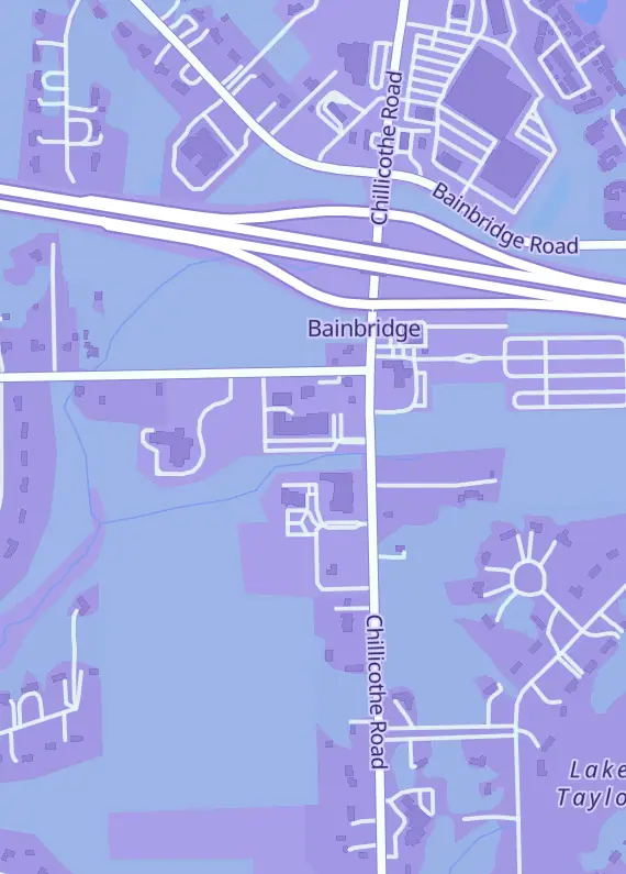 Street map around Cards in the Land, 17800 Chillicothe Rd, Chagrin Falls, OH