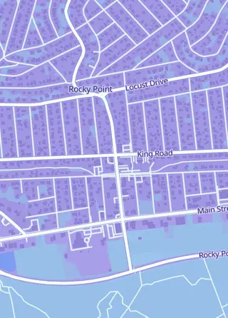 Street map around Catch'em All Central, Rocky Point