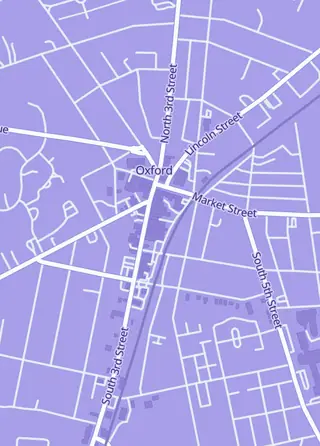 Street map around Cat's Crown Games, Oxford
