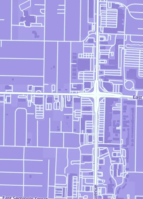 Street map around Centerfield Sports Cards, 1672 E Sunshine St, Springfield, MO