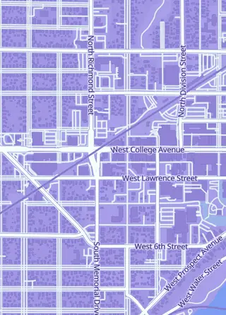 Street map around Checkpoint Gaming, Appleton